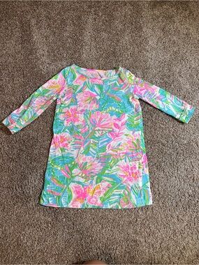 Lilly Pulitzer Pink, Aqua & Green Floral dress